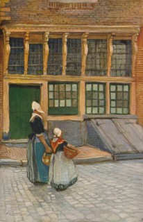 'Returning from Market',  c1902. Artist: Hendrick Cassiers.