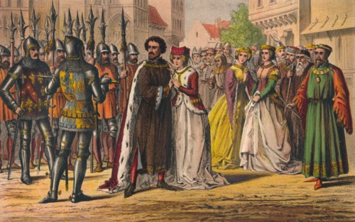 'My lord, the mind of Bolingbroke is chang'd; You must to Pomfret, not unto the Tower', c1875. Artist: Robert Charles Dudley.