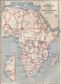 Map of Africa in 1891 showing routes of explorers, 1906. Artist: Unknown.