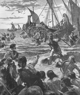 Landing of the Romans on the coast of Kent, 43 (1905). Artist: Unknown.