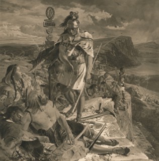 'The Romans Cause a Wall to Be Built for the Protection of the South', 1905. Artist: Unknown.