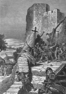 Procession of the Crusaders round the walls of Jerusalem, 1099 (1905).  Artist: Unknown.