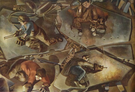 'Building on the Clyde: Burners', 1940. Artist: Stanley Spencer.