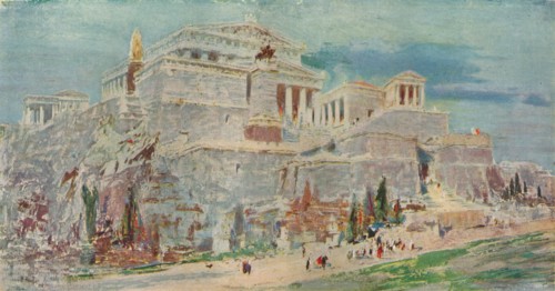 'The Acropolis, Athens, after the Roman Restoration', c1923.  Artist: William Walcot.