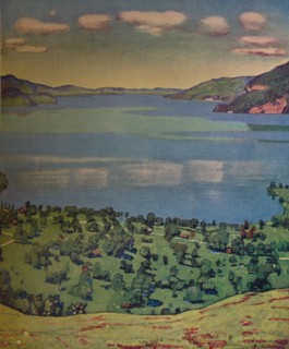 'The Lake of Thun, from Leissigen', c1910.  Artist: Ferdinand Hodler.