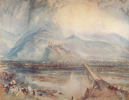 'Bellinzona: From the Road to Locarno', 1909. Artist: JMW Turner.