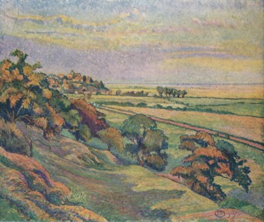 'Rye from Cadborough, Sunset', 1913. Artist: Lucien Pissaro.