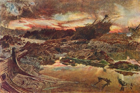 The Invincible Armada, 1588 (1905).  Artist: Unknown.