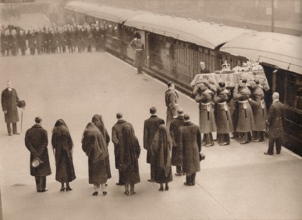 'Watching the coffin, covered by the Royal Standard', 1936. Artist: Unknown.