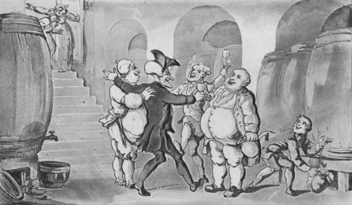 'Doctor Syntax Made Free of the Cellar', 1817. Artist: Thomas Rowlandson.
