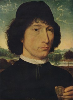 'Portrait of a man holding a coin of the Emperor Nero', 1474. Artist: Hans Memling.