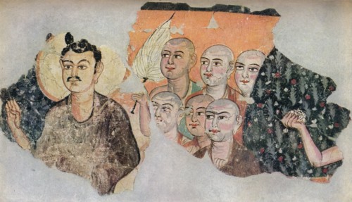 'Wallpainting recovered from a ruined shrine at Miran', c300. Artist: Unknown.