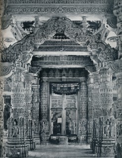 'Marble Sculpture at an entrance to a Jain Temple at Dilwara, Mount Abu', c1100.  Artist: Unknown.
