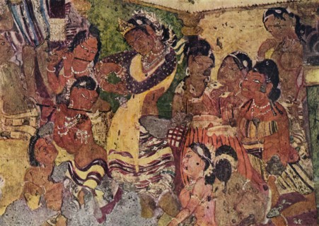 'Wall painting from the Caves of Ajanta', c480. Artist: Unknown.