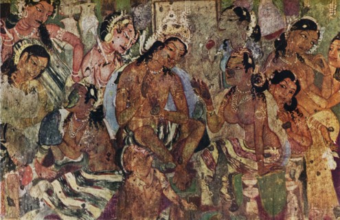 'Wall painting from the Caves of Ajanta of Raja Mahajanaka', c480. Artist: Unknown.