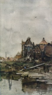 'Old Houses, Amsterdam', c1870. Artist: Jacob Henricus Maris.