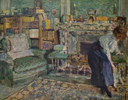 'Marguerite Chapin in Her Apartment with Her Dog', 1910. Artist: Edouard Vuillard.