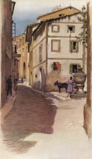 'A Majorcan Street Scene', 20th century (1931). Artist: Cecil Aldin.