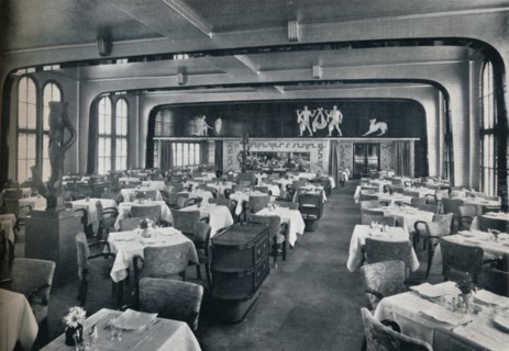 'First Class Dining Saloon on board Victoria', 1931. Artist: Unknown.