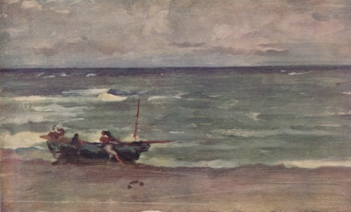 'Harmony in Blue and Silver: Beaching The Boat, Etretat', c1897. Artist: James Abbott McNeill Whistler.