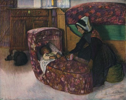 'Mere Et Enfant, Interieur Vendeen', 1900. Artist: Charles Milcendeau.