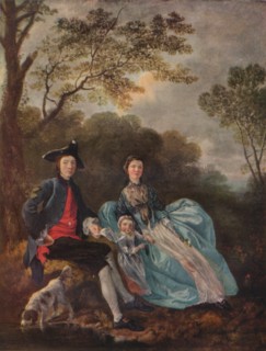 'Portrait of the Artist with his Wife and Daughter', c1748. Artist: Thomas Gainsborough.