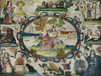 'Stump Work Picture, Jacobean Period', c1615. Artist: Unknown.