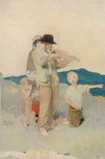 'The Fiddler, Study for Central Group in the Wayside Wedding', c1923. Creator: William Newenham Montague Orpen.