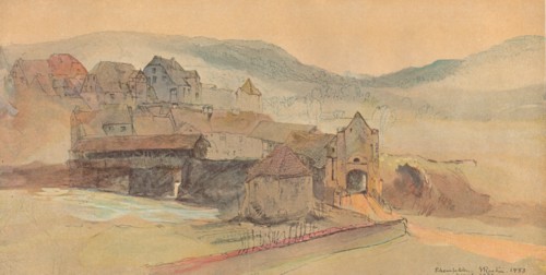'Rheinfelden Bridge', 1858. Artist: John Ruskin.