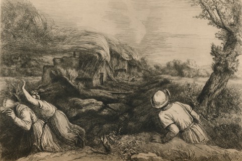 'The Burning Village', c1880. Artist: Alphonse Legros.