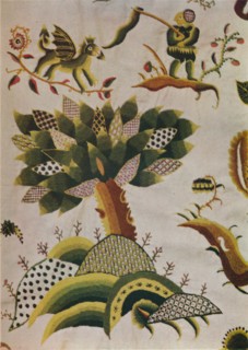 'Detail of English Crewel Work Bed-Curtain', c1680. Artist: Abigail Pett.