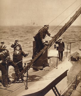 King George V afloat with his Navy, c1910s (1935). Artist: Unknown.