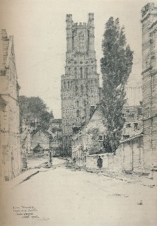 'Ely Tower, From The South', 1924. Artist: John Keppie.