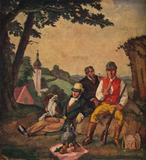 'The Hunting Picnic', c1926. Artist: Alfred Hagel.
