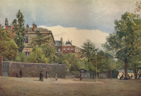 'Spring Gardens from the Mall', Westminster, London, c1880 (1926). Artist: John Crowther.