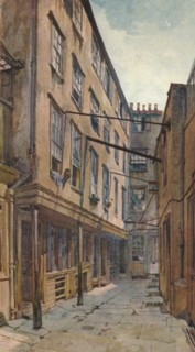 'Golden Buildings, Strand', Westminster, London, c1880 (1926). Artist: John Crowther.
