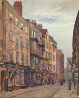 'Holywell Street, Looking West', Westminster, London, 1882 (1926). Artist: John Crowther.