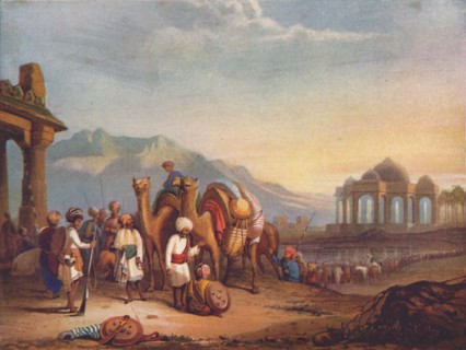 'Travellers with Escort in the Ancient Province of Kattywar', 1908. Artist: Unknown.