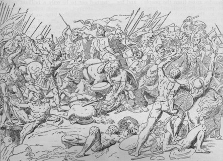 Socrates at the Battle of Potidaea, 432 BC (1908). Artist: Unknown.