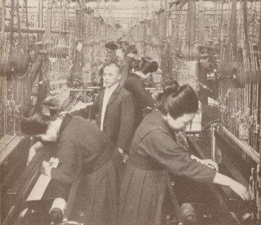 The busy interior of a flourishing silk factory in Japan, 1907. Artist: Unknown.
