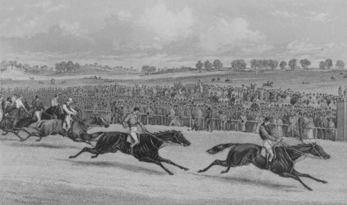 'The Race for the St Leger 1851 - Newminster's Year', c1851. Artist: JH Engelheart.