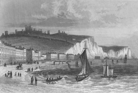 'Dover, from the Beach, Kent', 1846. Artist: Henry Winsor Bond.