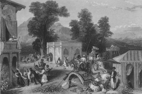 'Death of Bishop Heber', 1846. Artist: James Sands.
