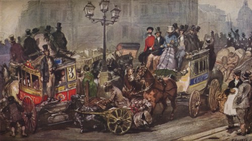 'Scene at Ludgate Circus', 1850. Artists: Otto Limited, Eugene Louis Lami.