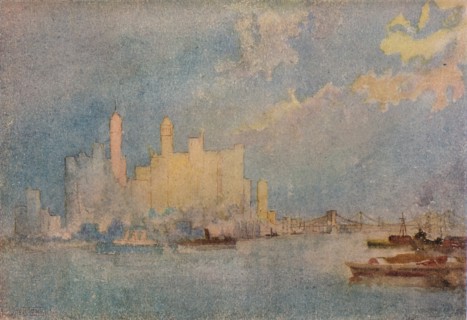 'New York From The Sound', c1913. Artist: William Monk.