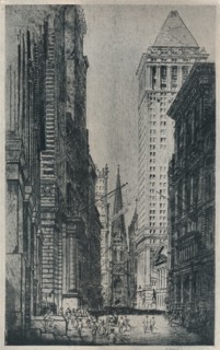 'Wall Street, New York', c1913. Artist: William Monk.