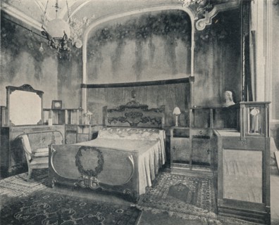 'Bedroom with Furniture in Walnut and Citron Wood', 1915. Artists: Eugenio Quarti, Unknown.