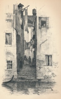 'A Street in Venice', 1895. Artist: Charles Edward Holloway.