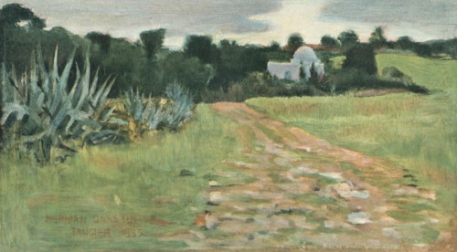 'Saint's House and Field, Tangier', 1885. Artist: Norman Garstin.