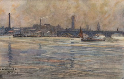 'The Thames, London', c1893. Artist: Frederic Houbron.